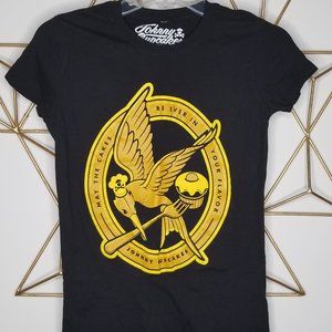 Black Johnny Cupcakes Hunger Games Inspo T Shirt
